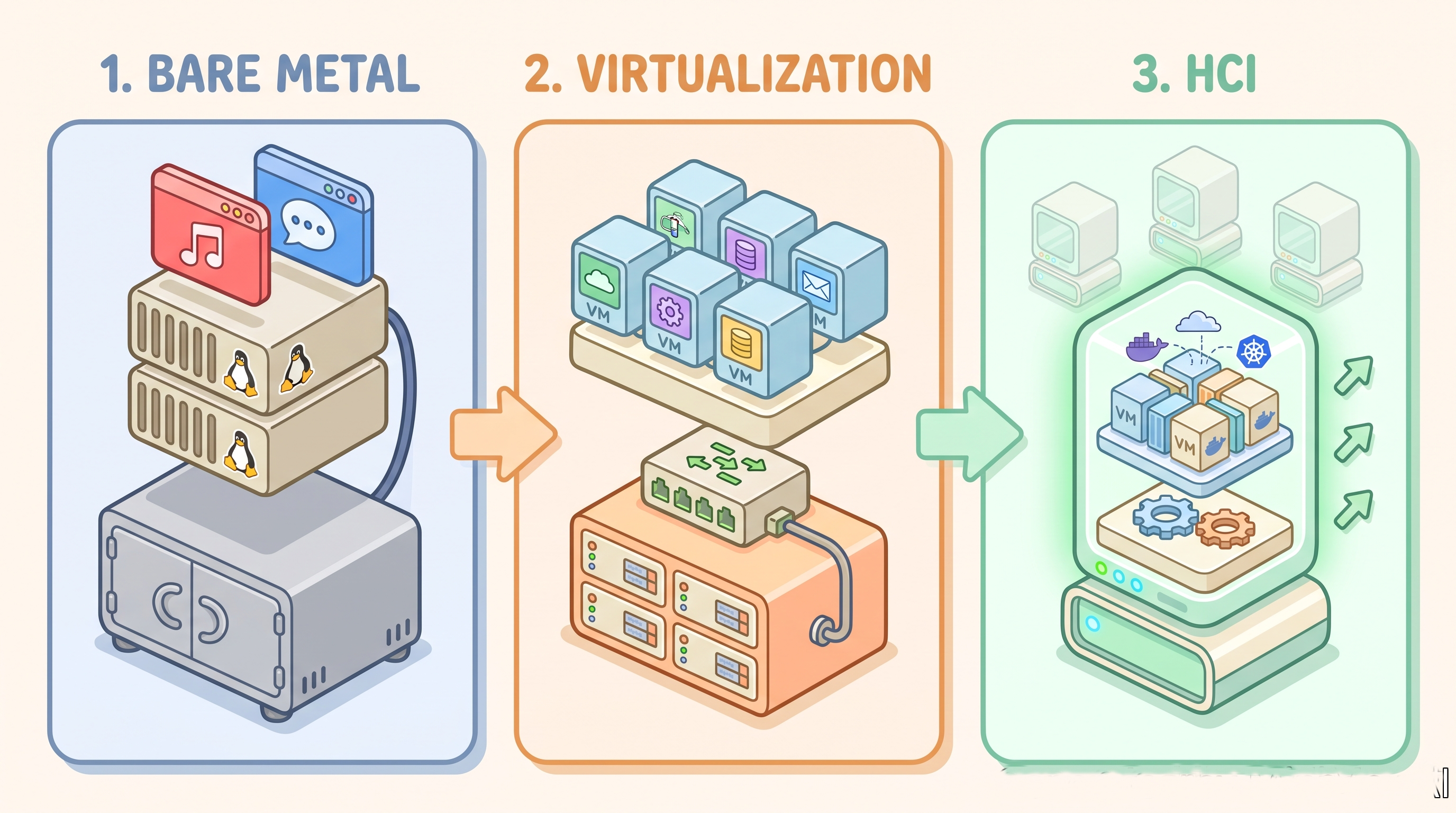 Evolution of infrastructure: from bare-metal to HCI